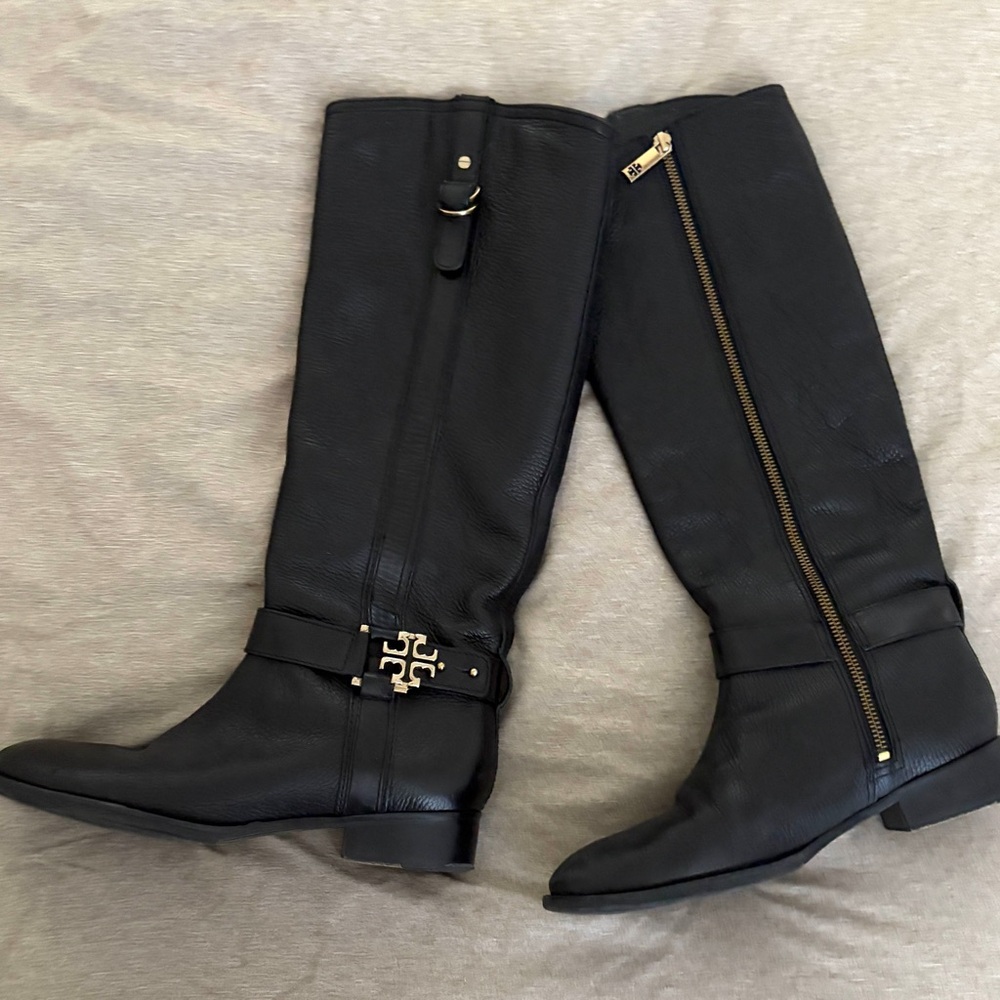 Tory Burch Tall black riding boots, size 8